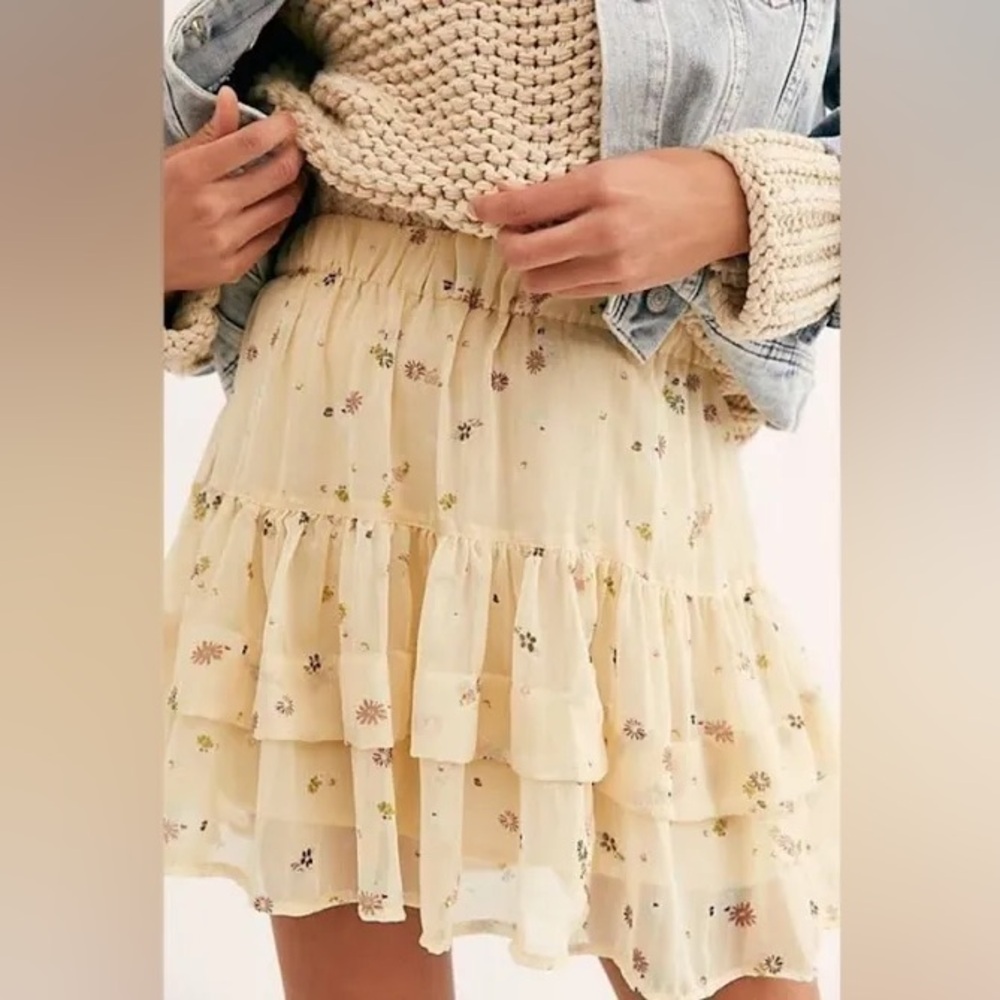 Free People From The Valley Ruffle Mini Skirt